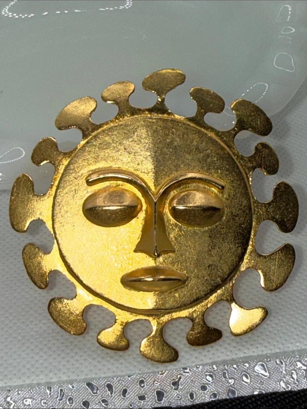 Vintage unsigned Maxine Denker huge celestial sun brooch pin pendant Nordstrom